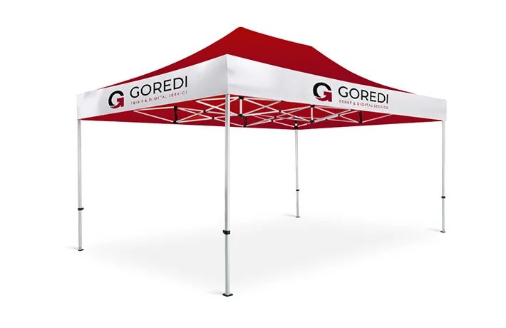Pavillon mit Wechselbannern 4,5 x 3 m, System inkl. Druck